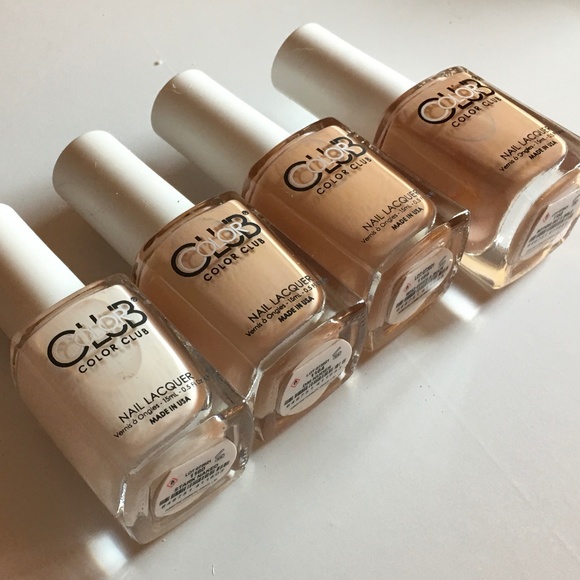Bundle of Color Club Nail Lacquer Polish, Set of 4, Pale Nudes Naked Shades, New - Picture 2 of 8